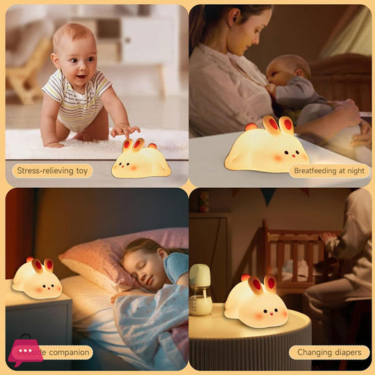 Silicon Rabbit Lamp - Cute Lamps - Rechargeable Rabbit Lamp with Touch Sensor